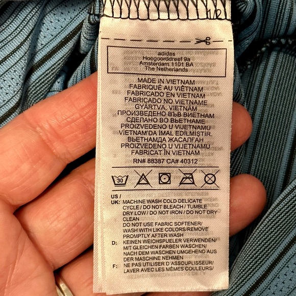 Adidas Men’s Blue/Grey Striped Golf Polo Size L - Picture 6 of 10